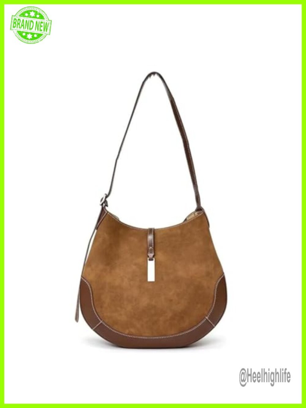 Faux Suede Hobo Shoulder Bag Slouchy Crossbody Purse